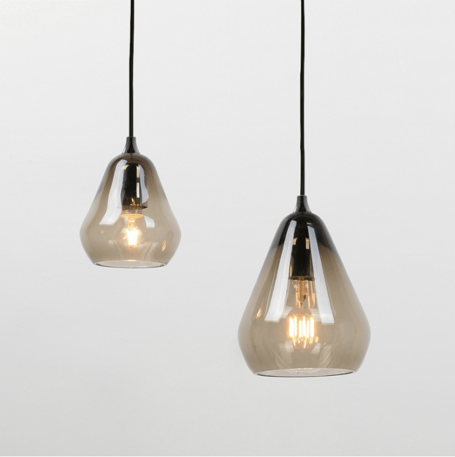 Small Conical Smoked Glass Pendant - ID 6600