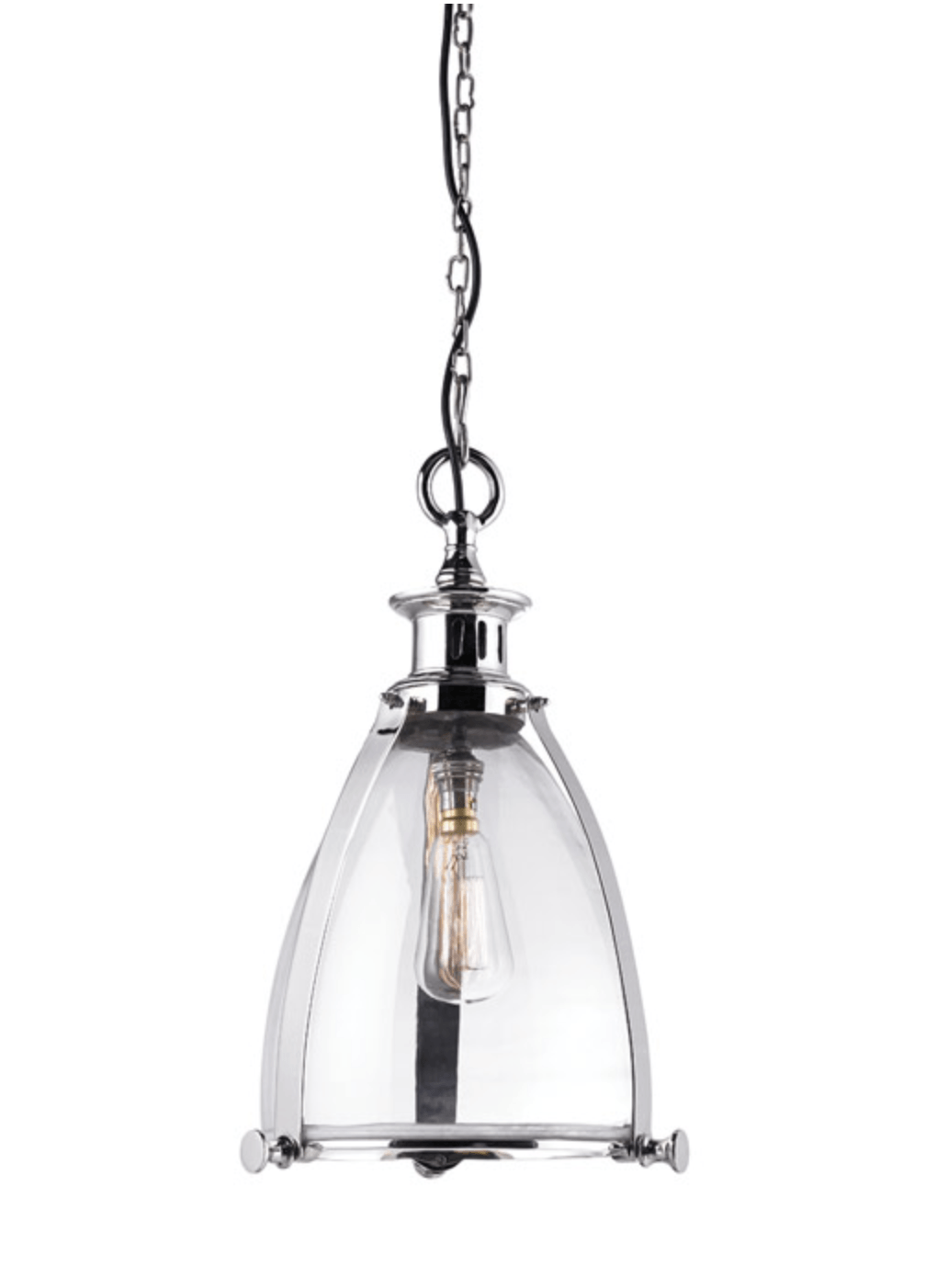 Stor Large Polished Nickel Bell Pendant - ID 5638