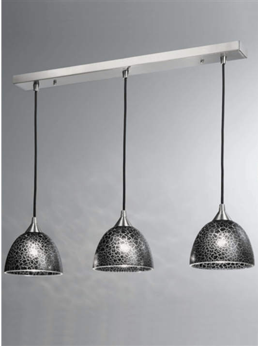 Golspie Small Crackled Black Glass Multi Pendant - ID 4952