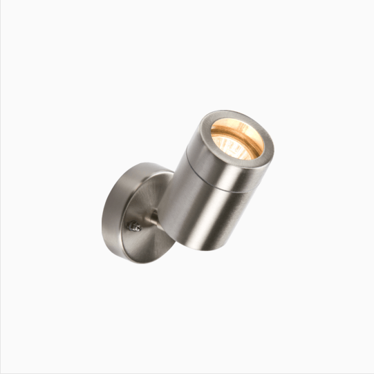 Brushed Stainless Steel Adjustable Outdoor GU10 Wall Light - ID 1686