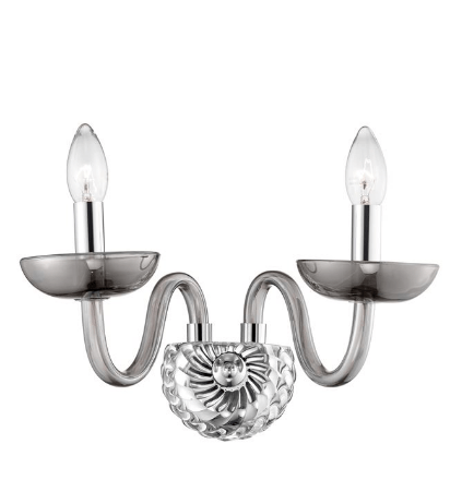 Chingford 2 Lamp Smoked Glass & Chrome Wall Light - ID 8010