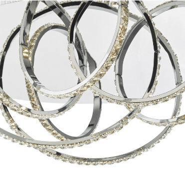 Woodford Polished Chrome and Crystal Large Flush LED Ceiling Light - ID 8151