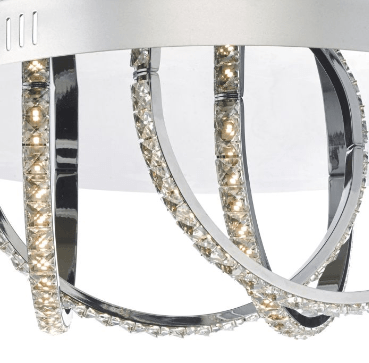 Woodford Polished Chrome and Crystal Small Flush LED Ceiling Light - ID 8152