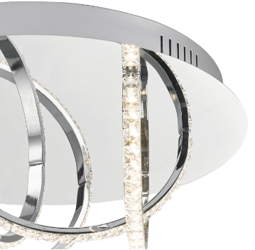 Woodford Polished Chrome and Crystal Small Flush LED Ceiling Light - ID 8152