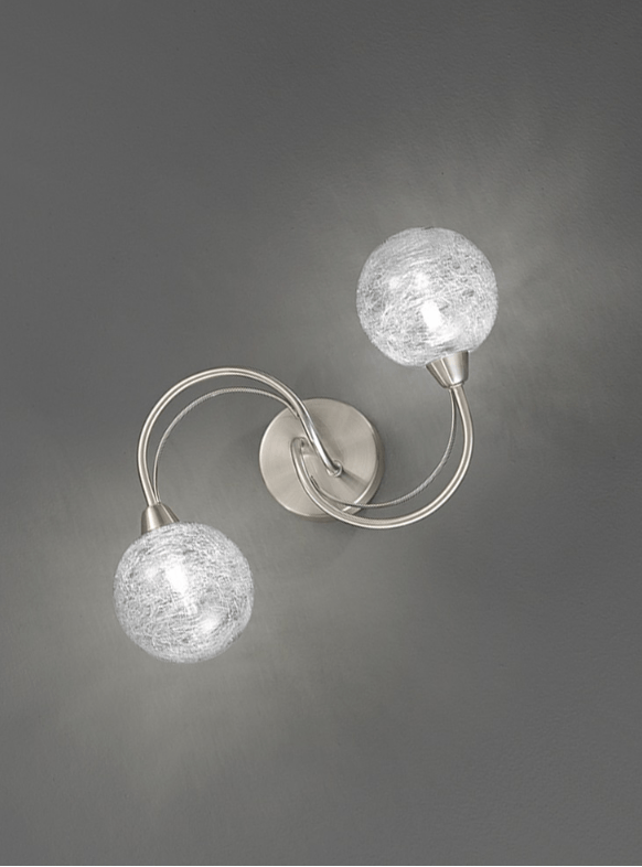 Semi Flush 2 Light Cylindrical Shades In Satin Nickel - ID 7215