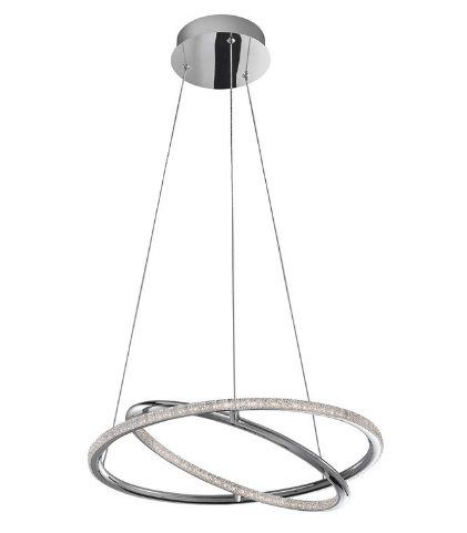 Chrome Finish & Chrystal Suspension 45cm Pendant - ID 8232