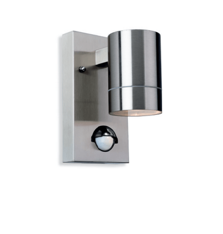 Redbridge Stainless Steel Single Outdoor Wall Light with PIR - ID 8337