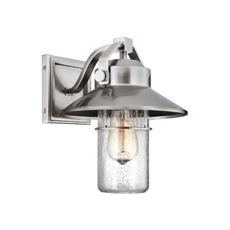 Hanbury Brushed Steel Small Exterior Wall Light - ID 8753