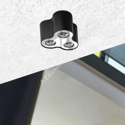 Hallywell 3 Lamp Cylindrical Downlight Cluster In Black With Chrome Trim - ID 8927