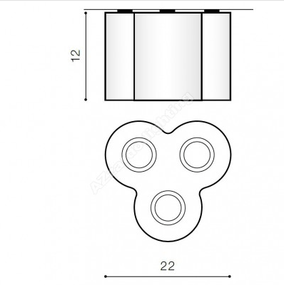 Hallywell 3 Lamp Cylindrical Downlight Cluster In white With Chrome Trim - ID 8932
