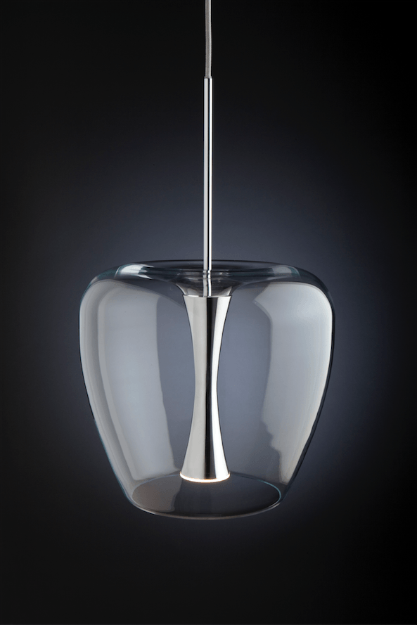 Quasar Apple Mood Suspension 30 Clear Glass Pendant Chrome - ID 8981