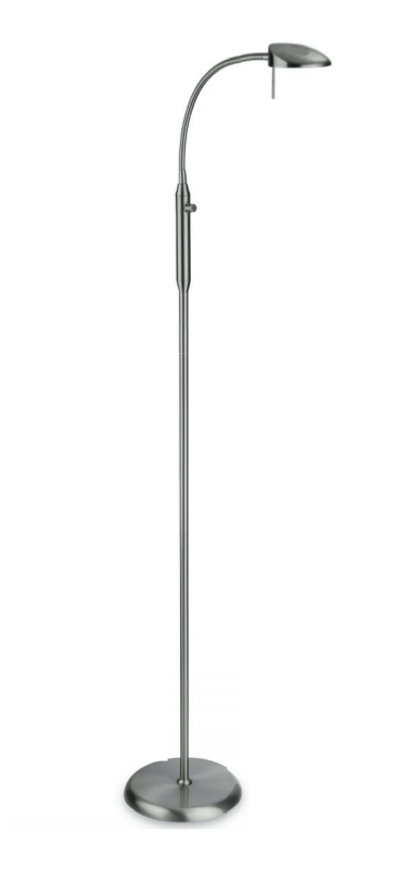 Satin Chrome Adjustable Reading Lamp with Dimmer - ID 6894