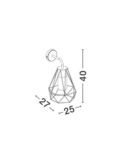 Black Wire Frame Aluminium Outdoor Wall Light IP54 - ID 9366