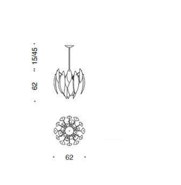 Paradise 62cm Murano Glass Chandelier - ID 6516