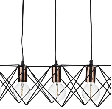 Hailes 5 Light Bar Pendant Black And Copper - ID 9378