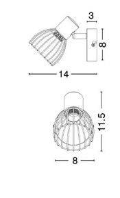 Hanford Black Wire Frame Indoor Single Spot Light - ID 9403