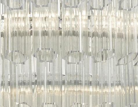 9 Light Fluted Glass & Polished Chrome Art Deco Pendant - ID 9478