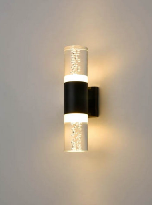 AUR Compact Bubble Sabre Matt Black Outdoor Wall Light - ID 10821