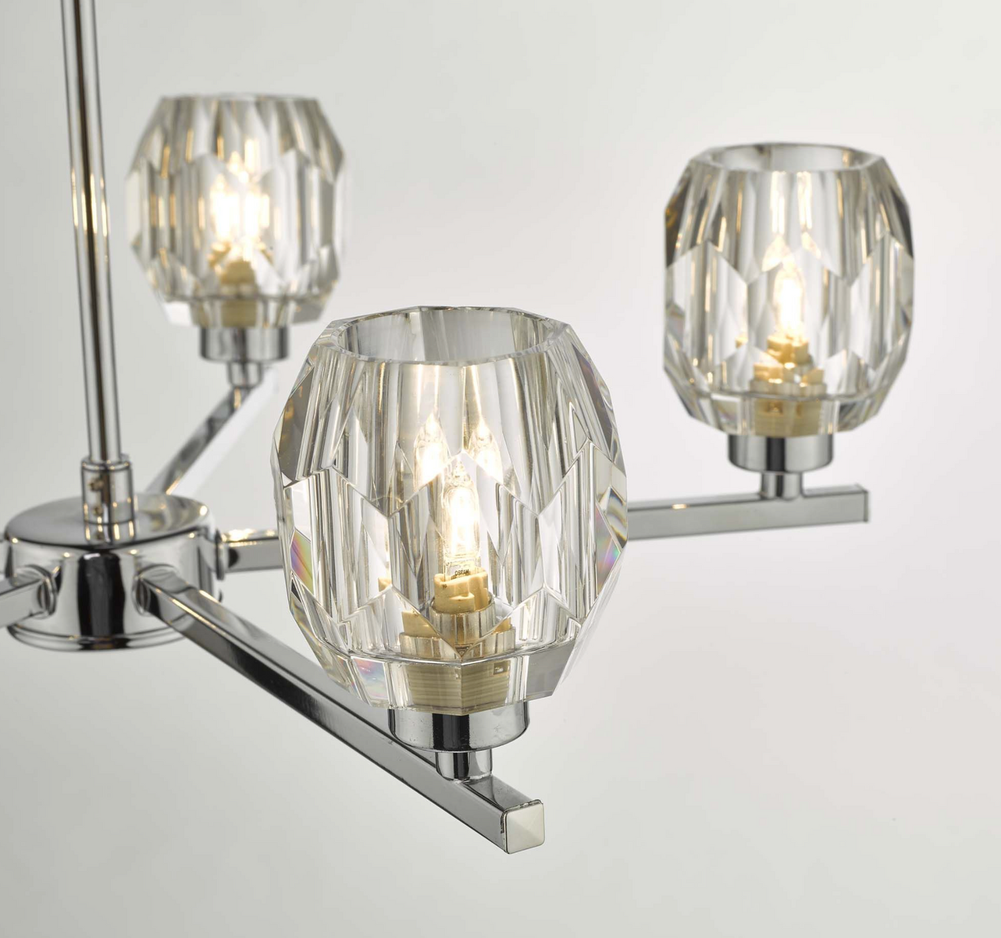 LEN 5 Light Chrome and Glass Semi Flush Ceiling Light ID - 10914