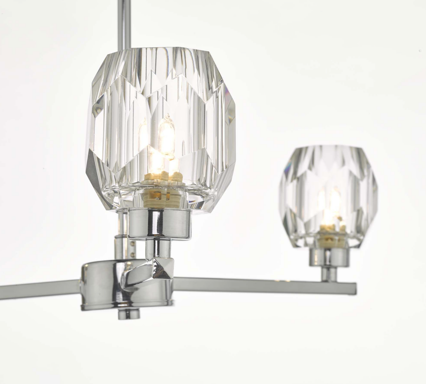 LEN 3 Arm Semi Flush Polished Chrome and Glass Ceiling Light - ID 10915 DISCONTINUED