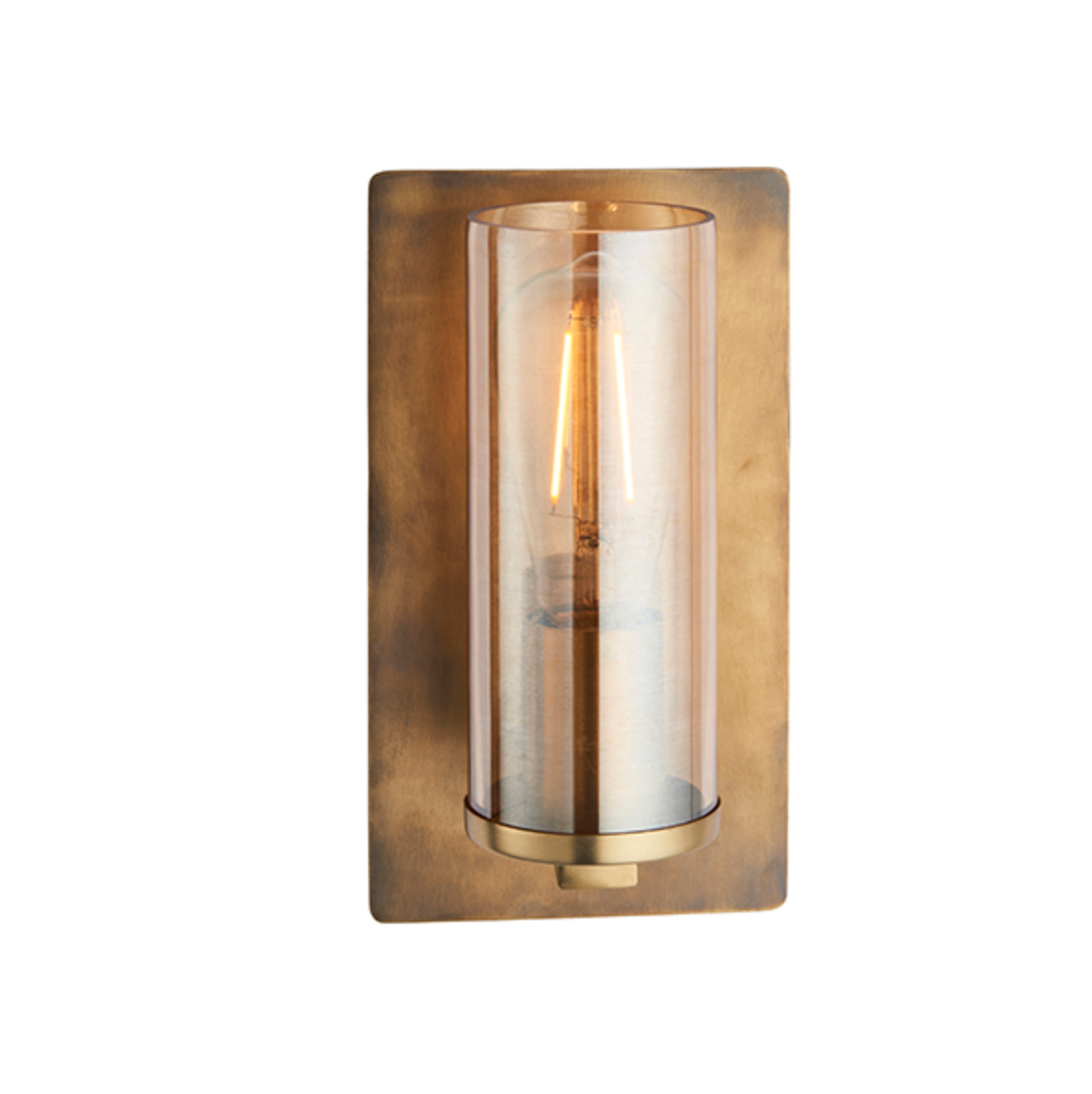 Brass Patina Champagne Lustre Glass Wall Light ID 11109