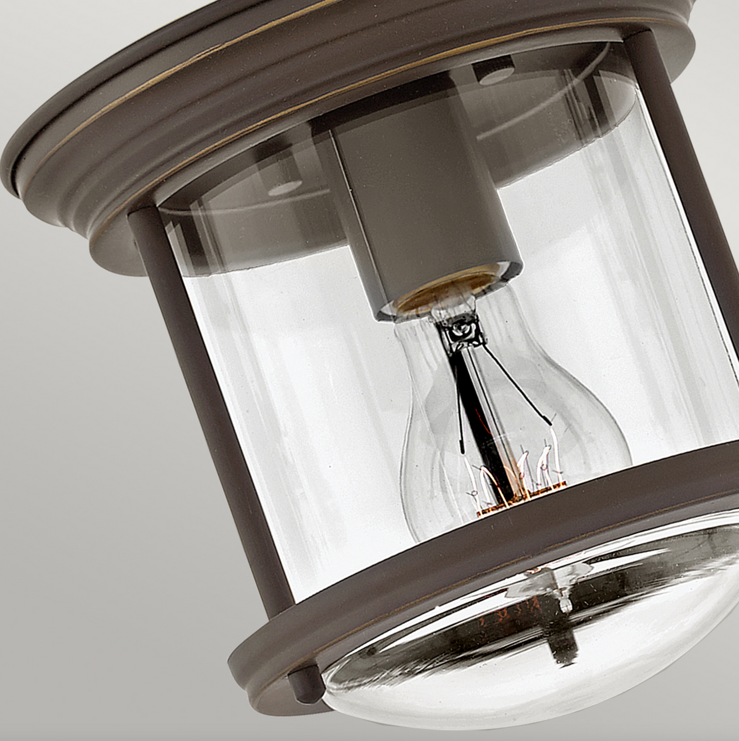 HAD Oil Rubbed Bronze & Clear Glass IP44 Ceiling Light - ID 11441.