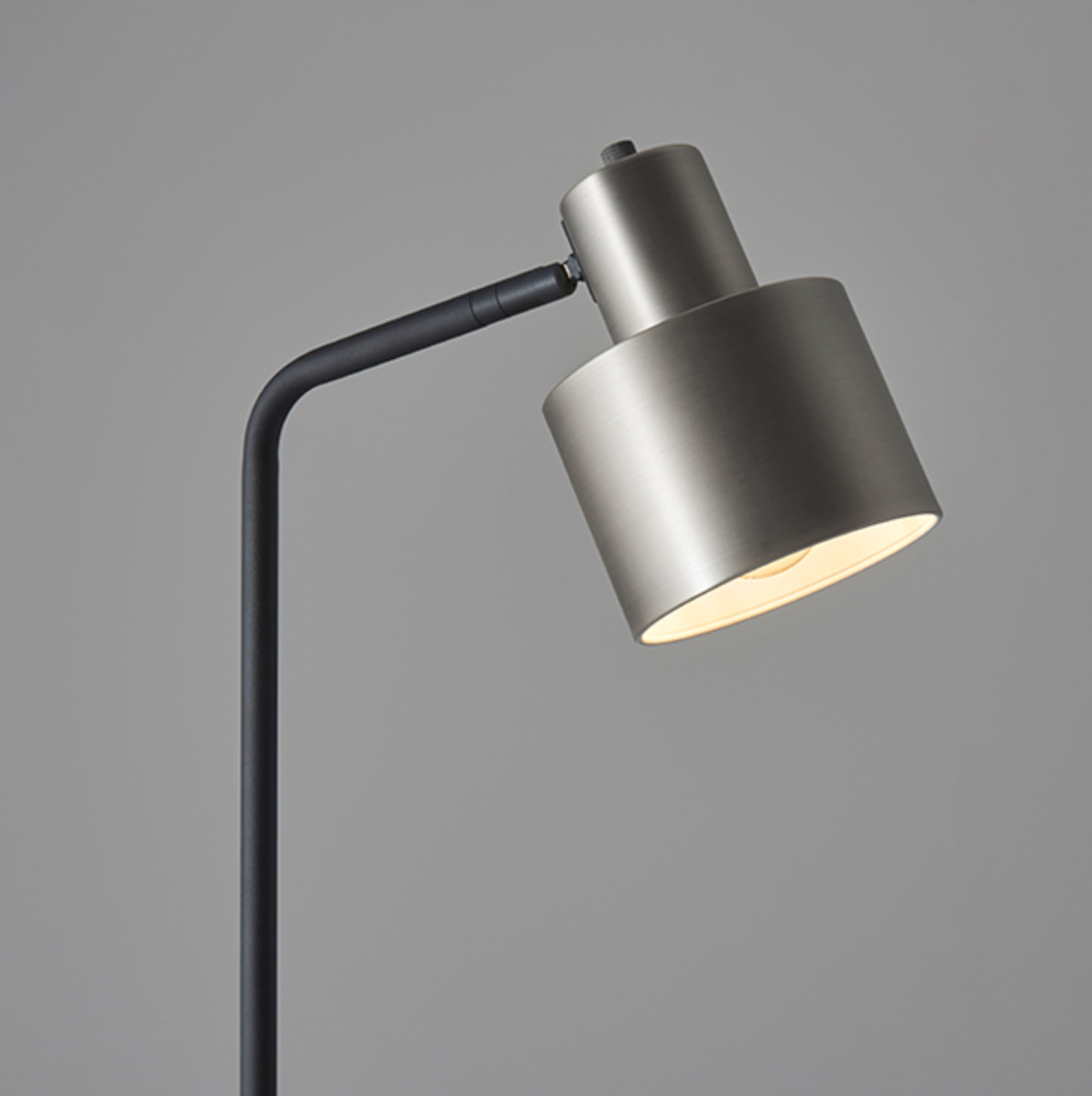 Brushed Silver & Matt Black Floor Lamp - ID 10989 - LOW STOCK WITH SUPPLIER