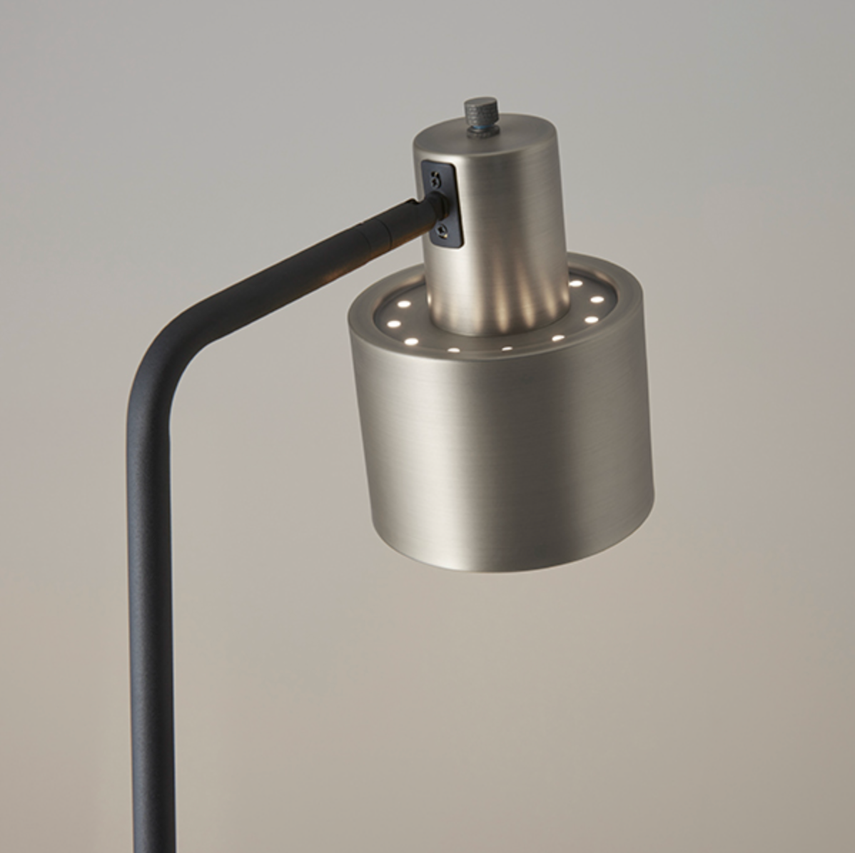 Brushed Silver & Matt Black Floor Lamp - ID 10989 - LOW STOCK WITH SUPPLIER
