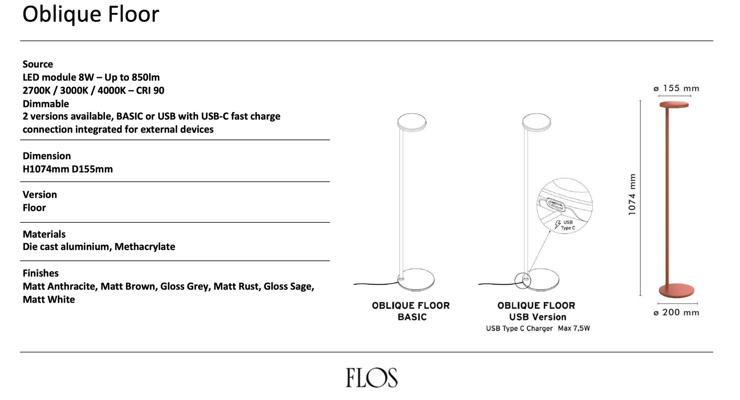 FLOS Oblique Floor Lamp