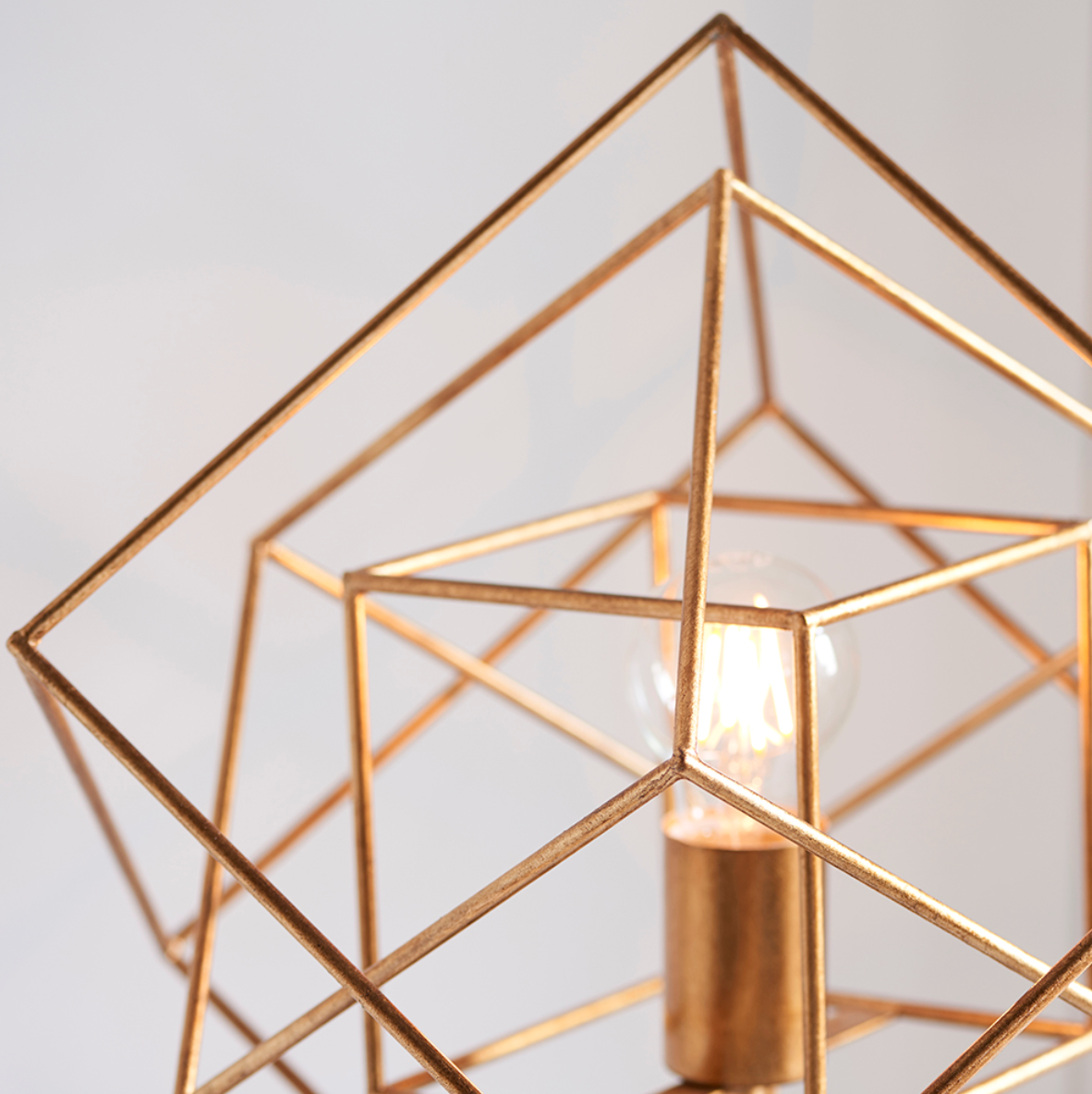 Gold Leaf Angular Framed Table Light - ID 11755