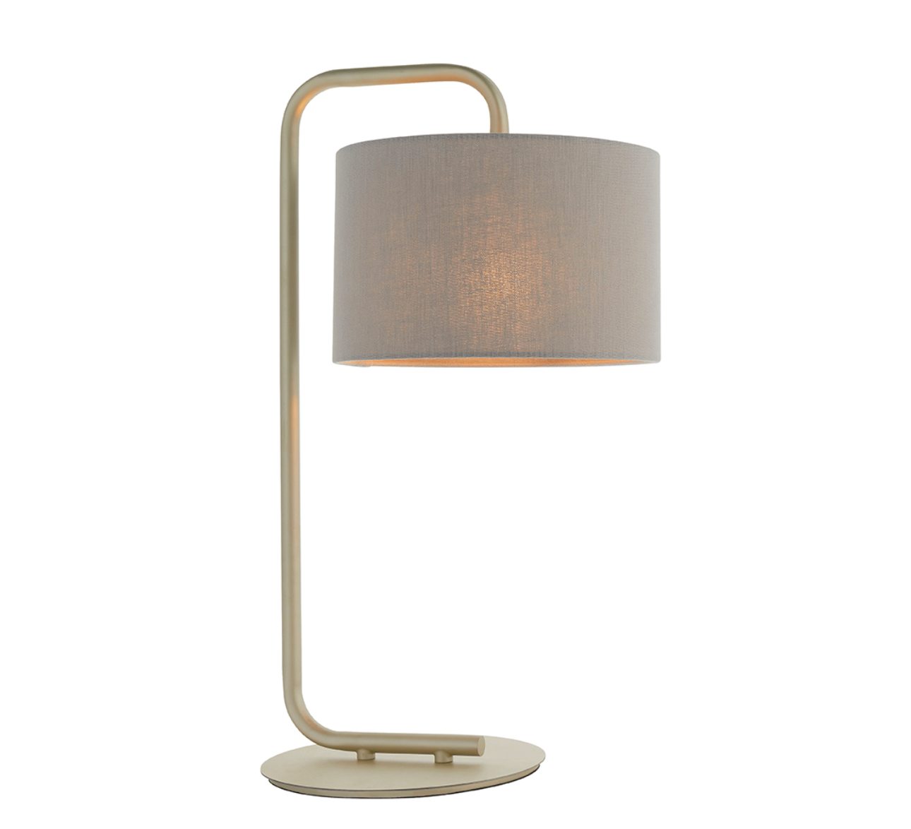 Champagne Painted Table Light With Grey Shade - ID 11751