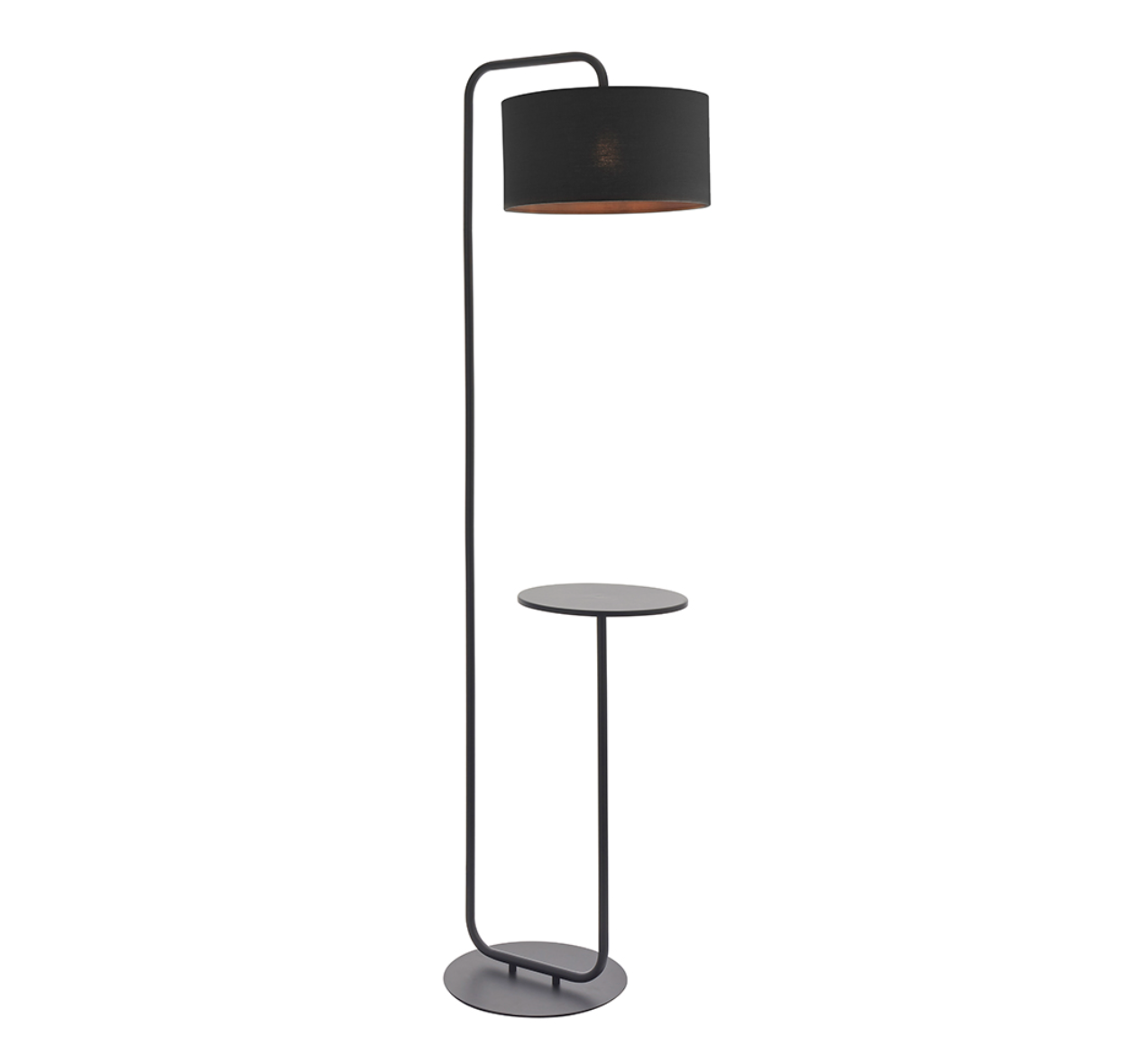 Black Floor Light With Table And Black Shade - ID 11748
