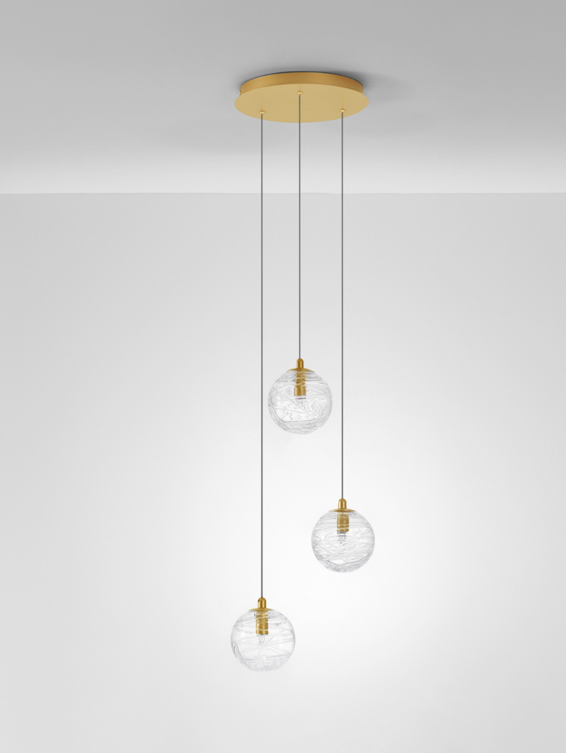 COE Triple Pendant Brass Gold - ID 11946