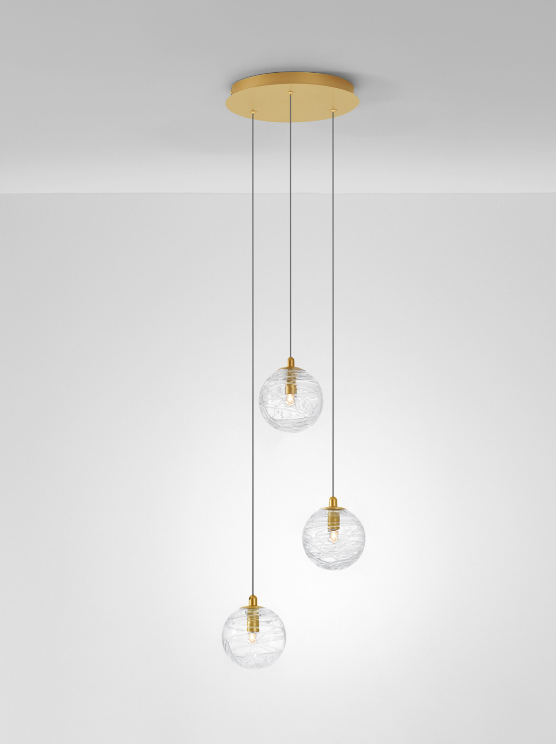COE Triple Pendant Brass Gold - ID 11946