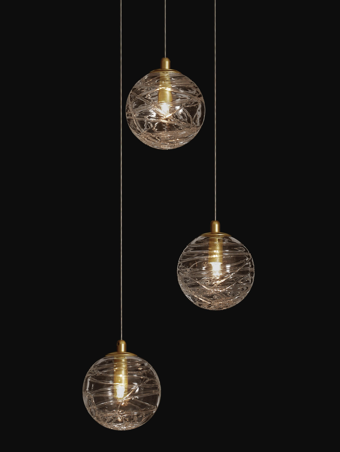 COE Triple Pendant Brass Gold - ID 11946