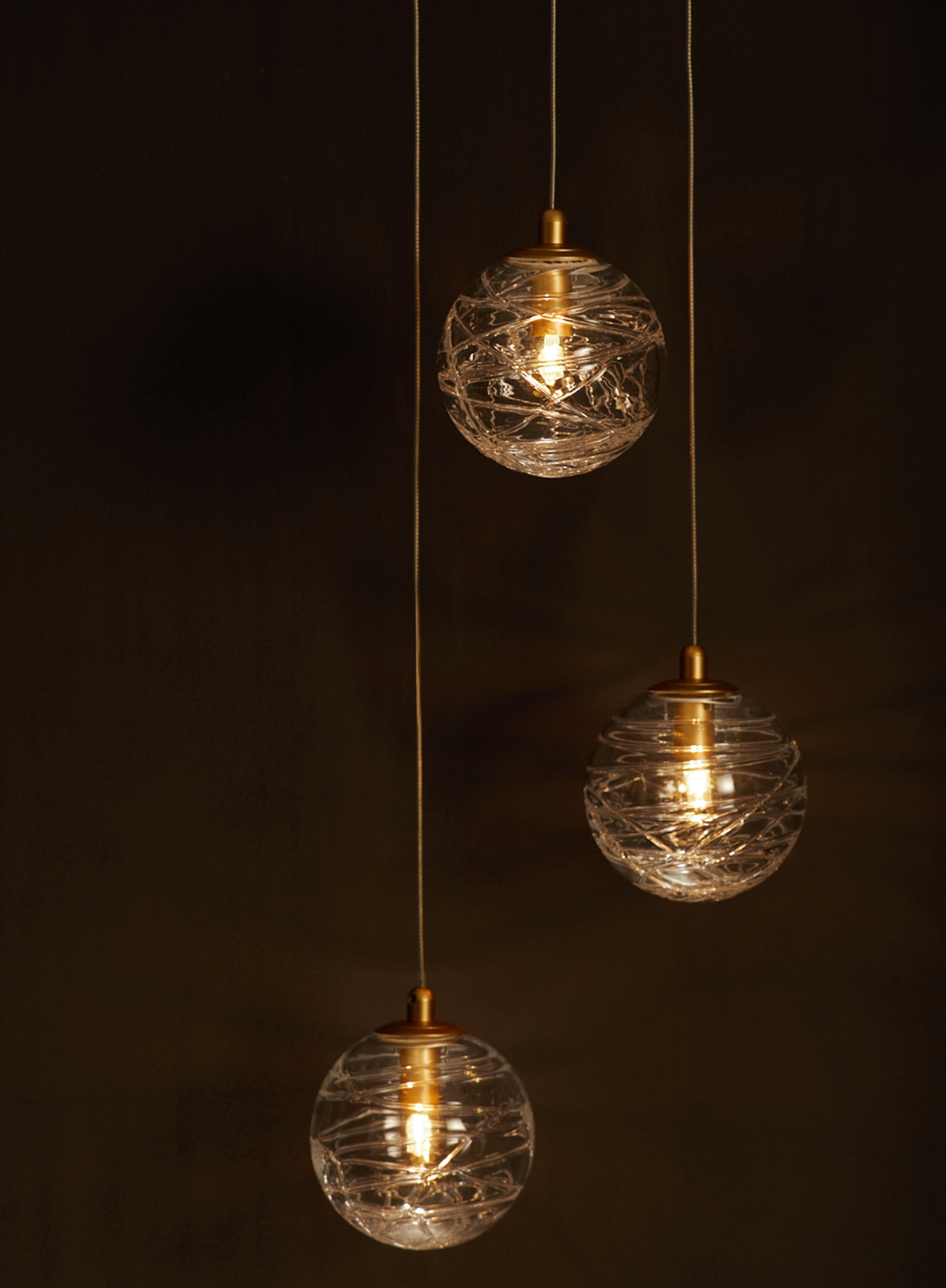 COE Triple Pendant Brass Gold - ID 11946