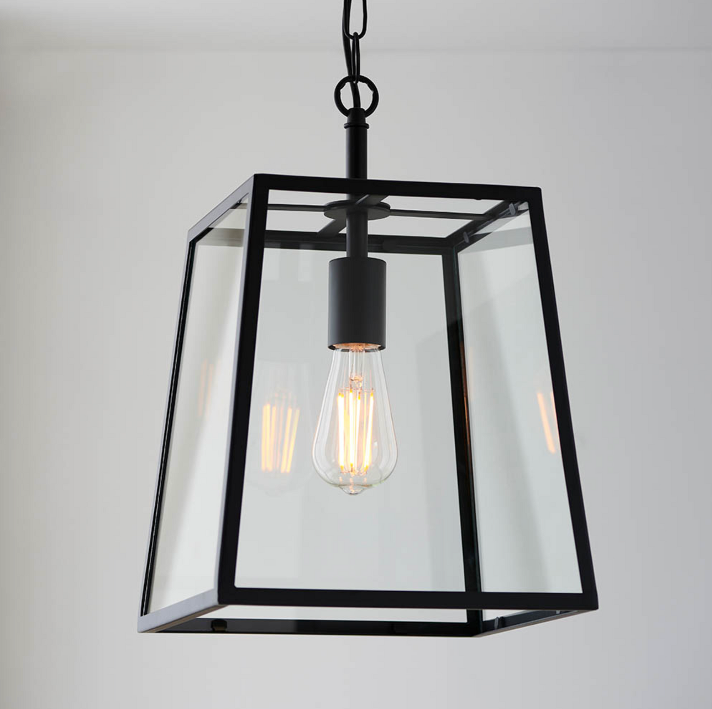 Matt Black Box Lantern - ID 12035