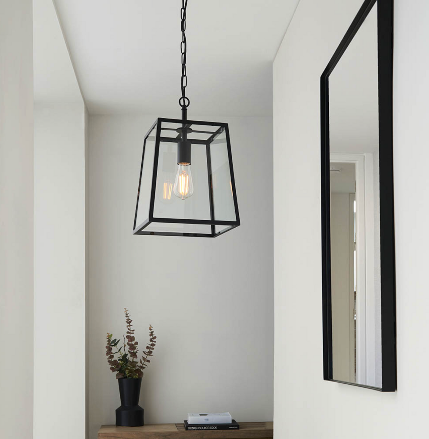 Matt Black Box Lantern - ID 12035