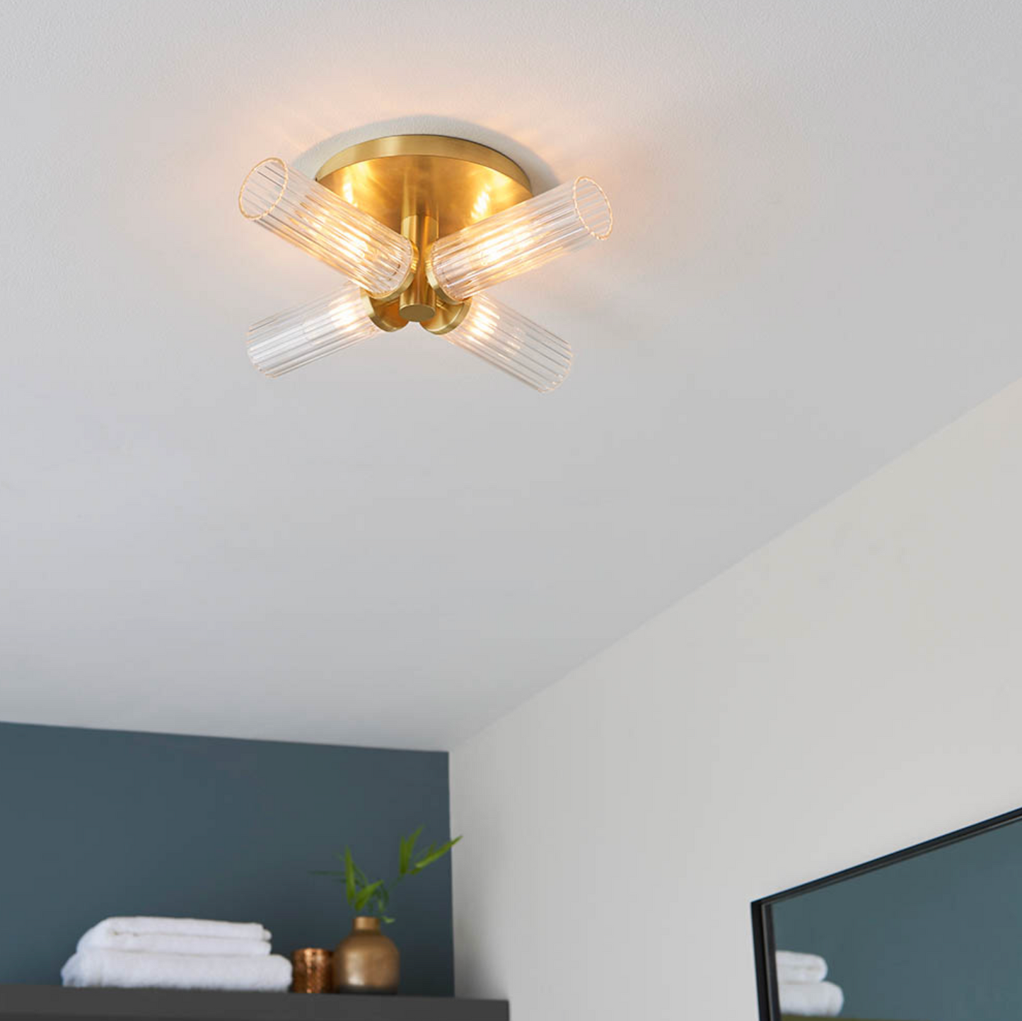 4lt Semi Flush, Gold - ID 12050