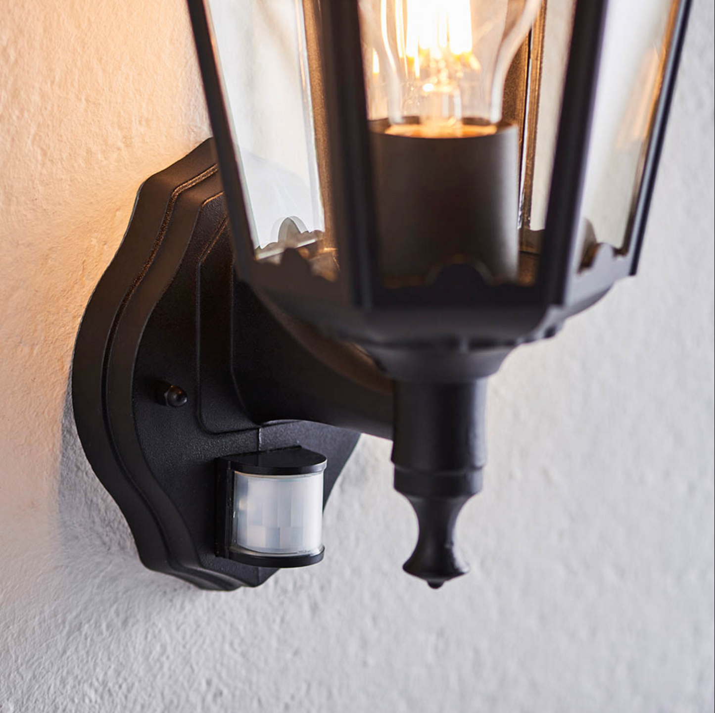 Exterior PIR Wall Lantern, Black - ID 12072