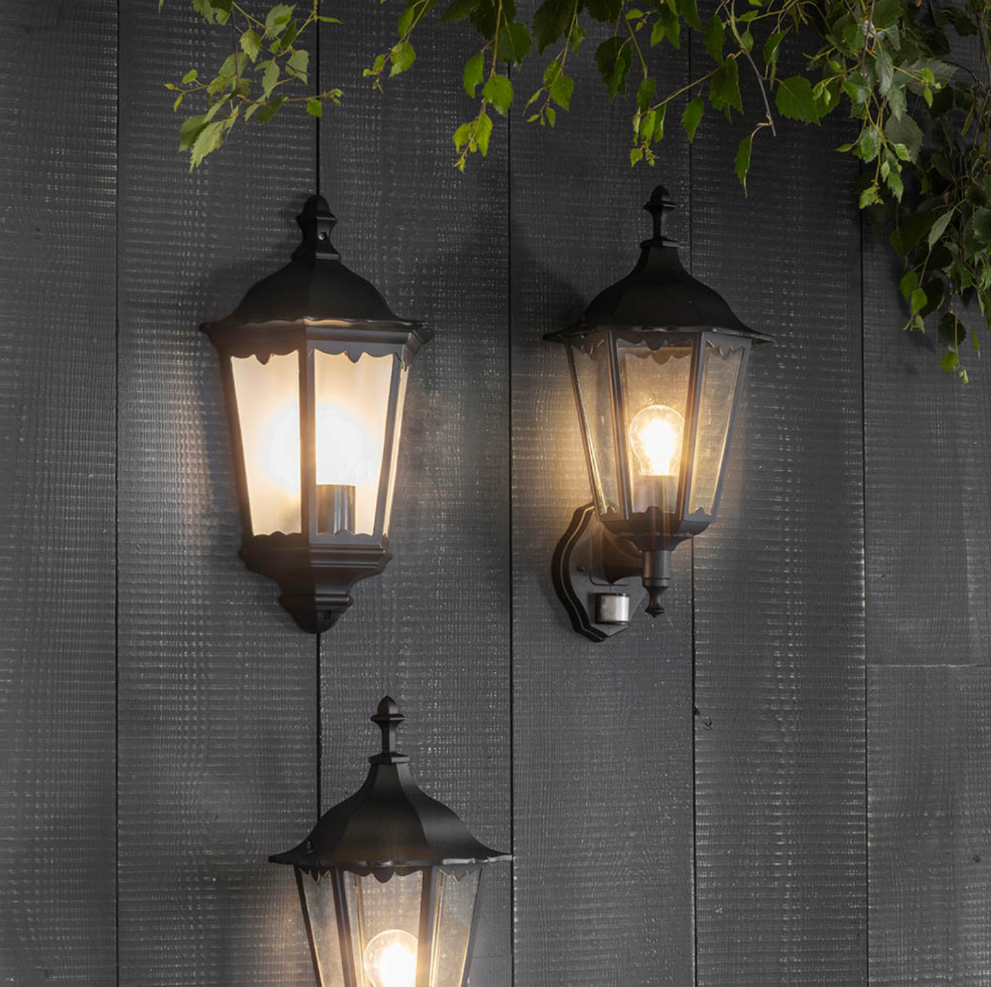 Exterior PIR Wall Lantern, Black - ID 12072
