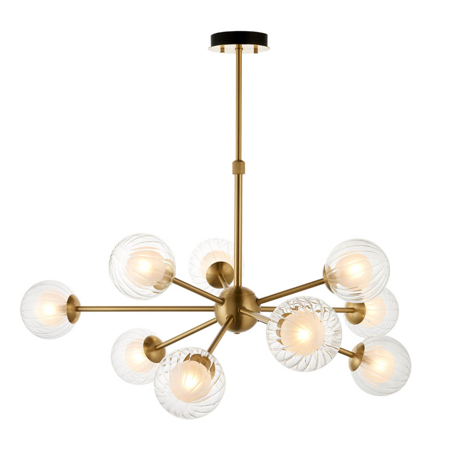 9 Light Pendant, Satin Brass - ID 12091