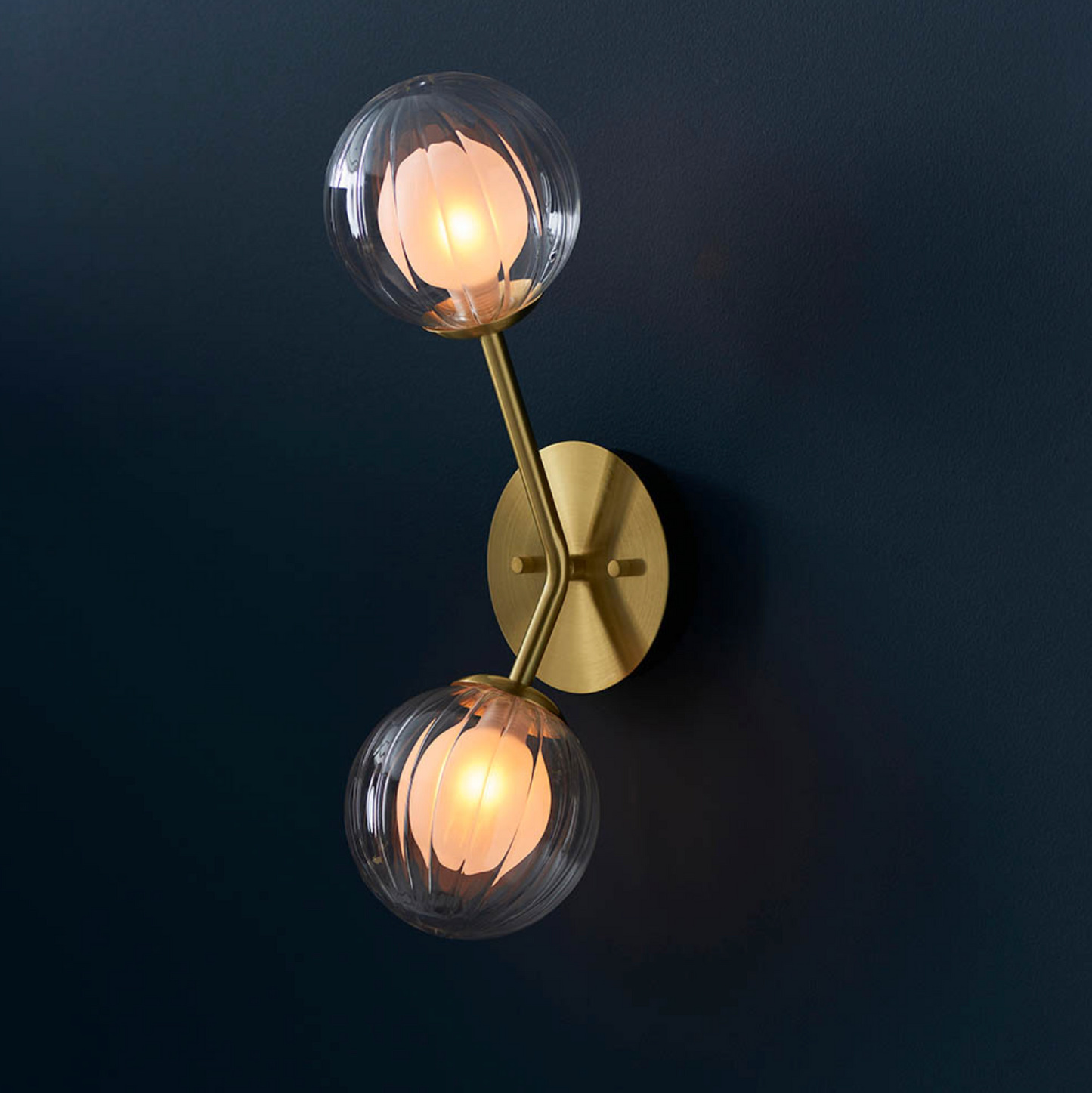 2 Light Wall, Satin Brass - ID 12095