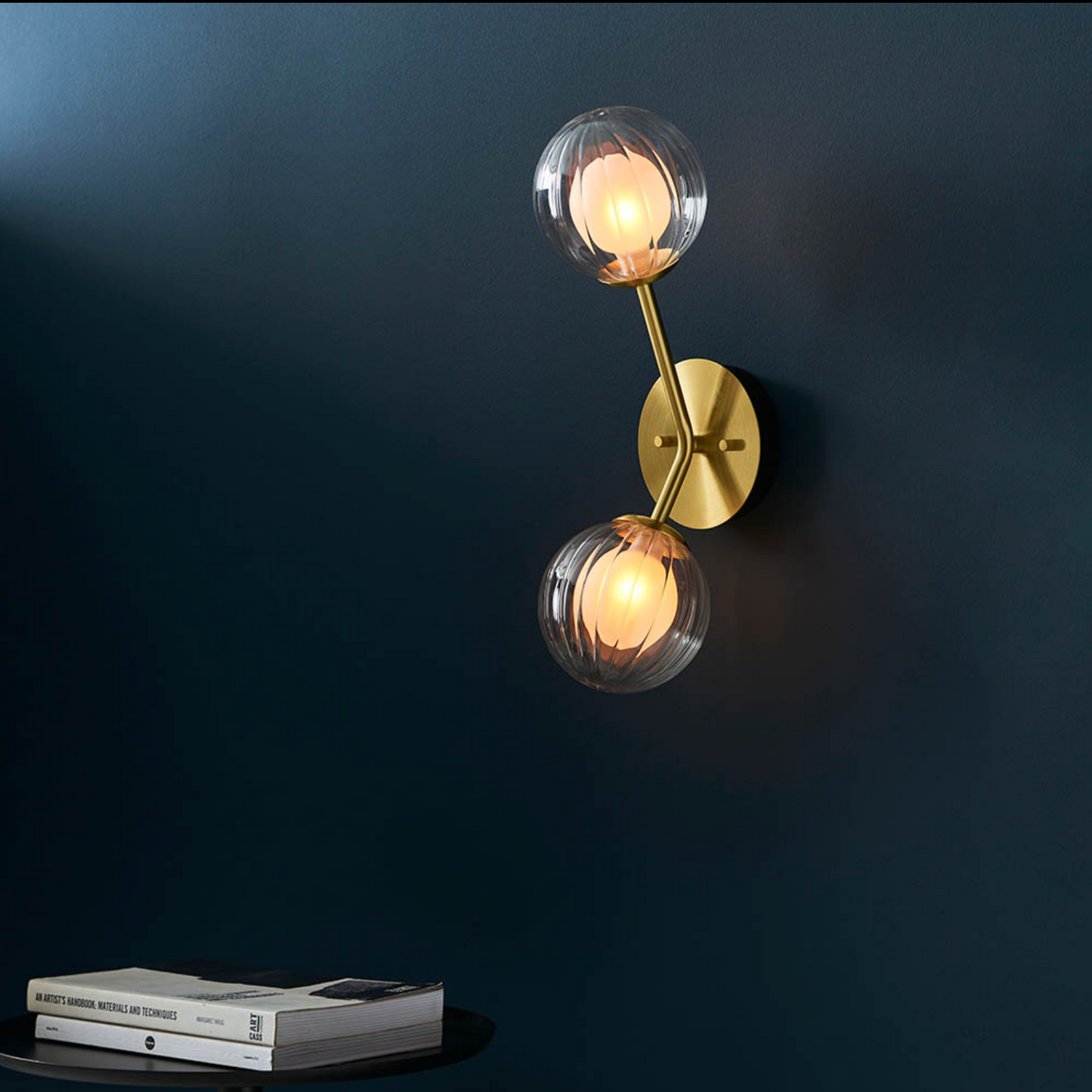 2 Light Wall, Satin Brass - ID 12095