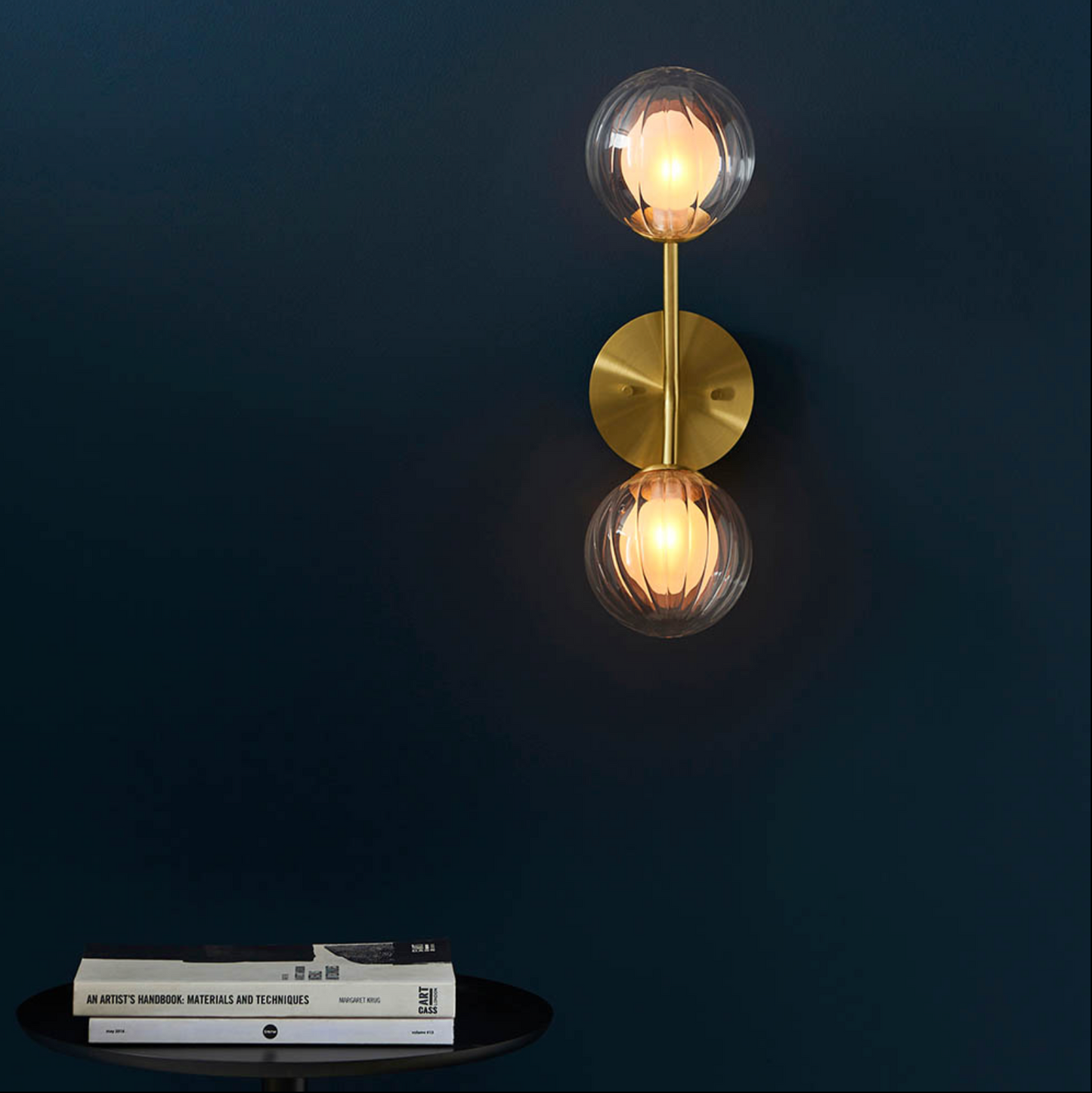2 Light Wall, Satin Brass - ID 12095