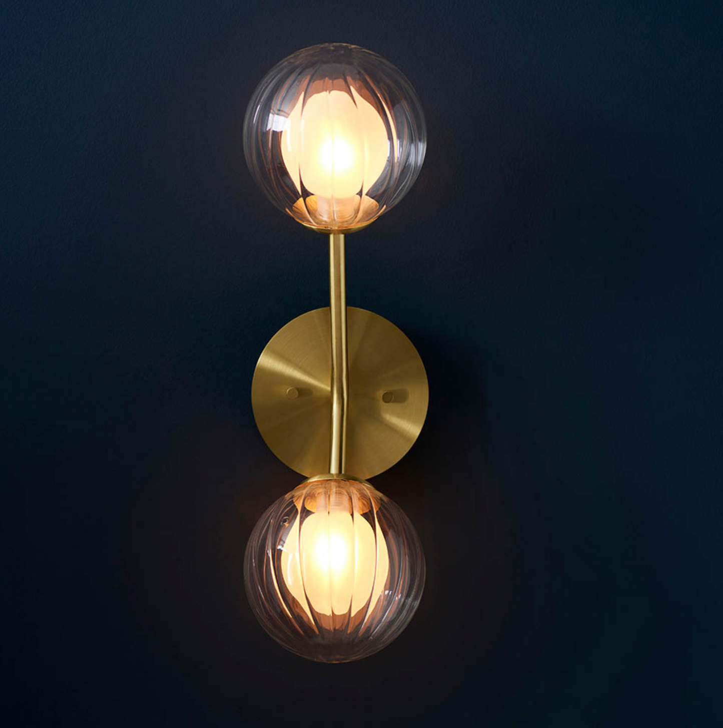2 Light Wall, Satin Brass - ID 12095