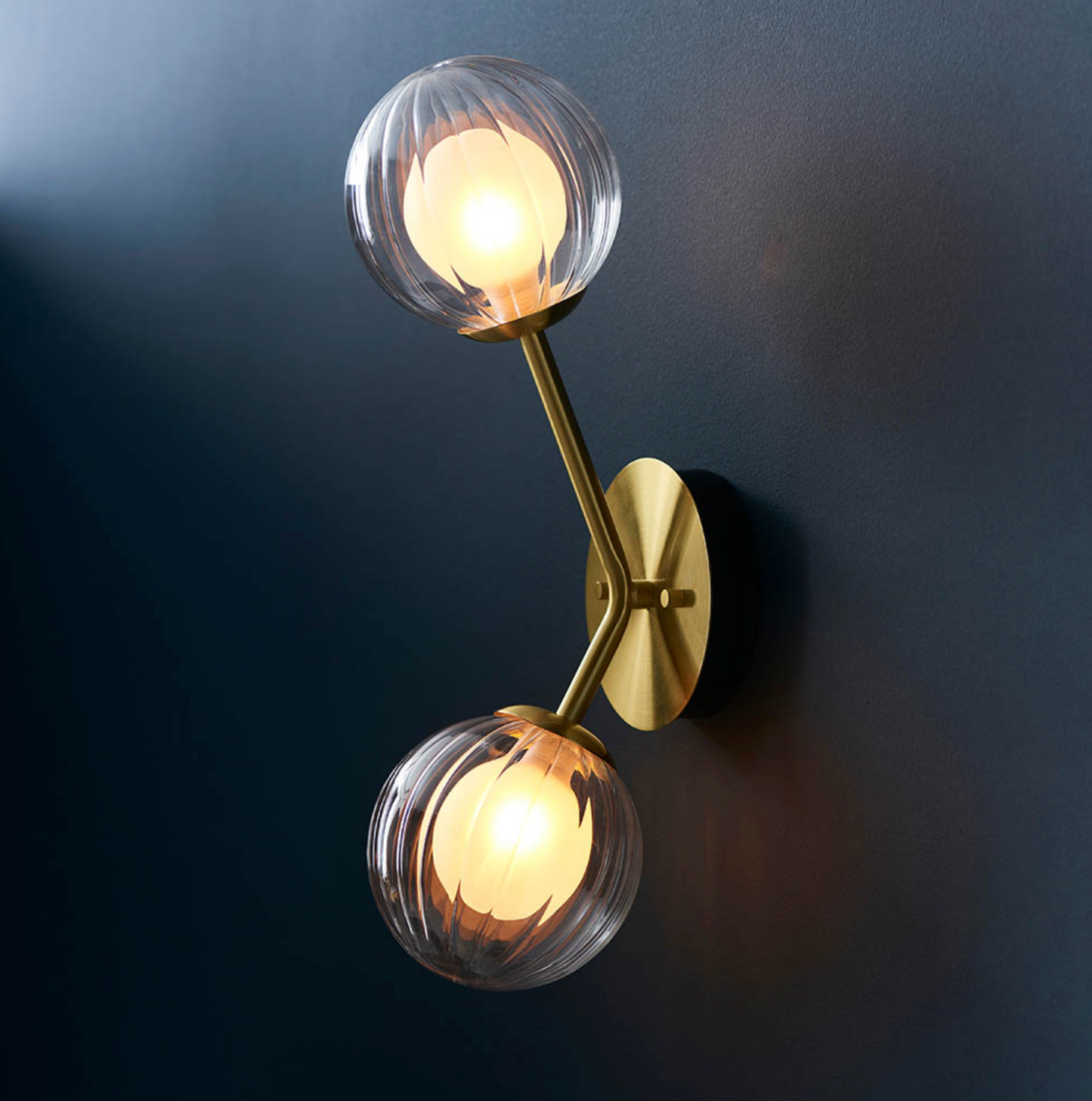 2 Light Wall, Satin Brass - ID 12095