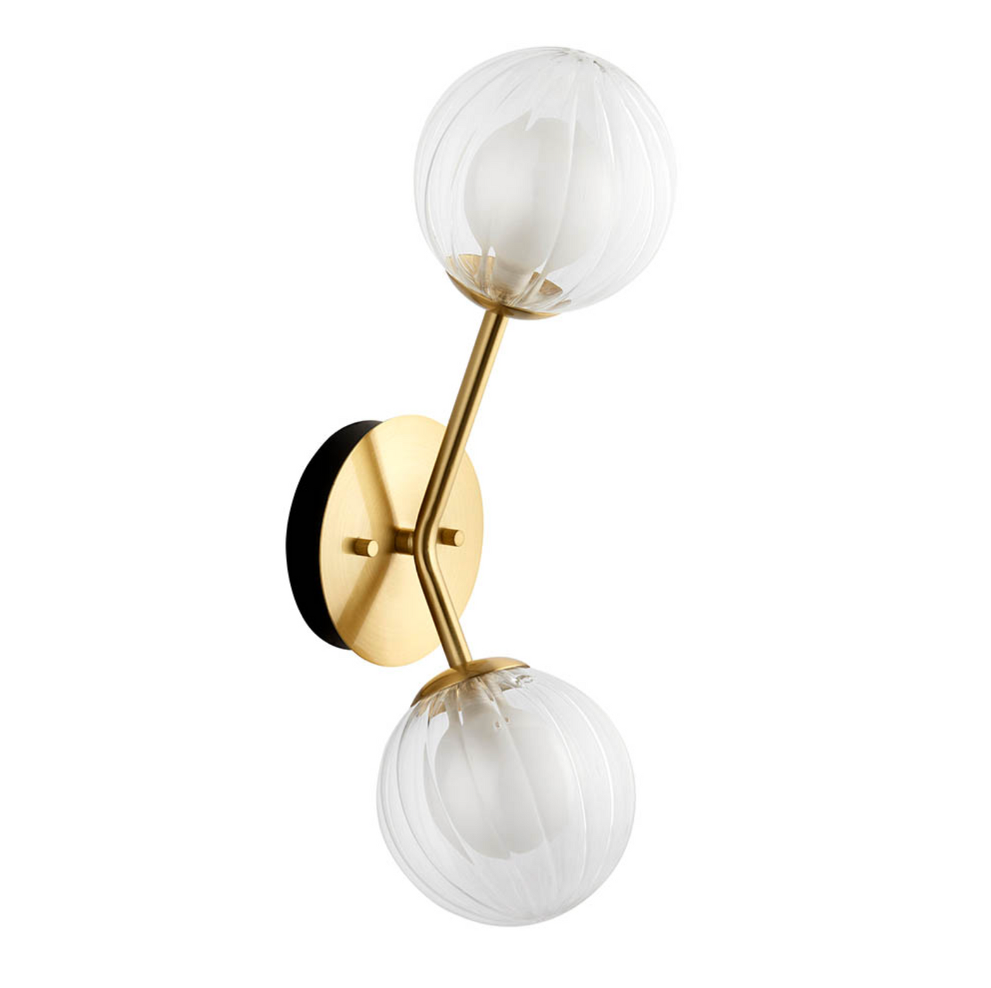 2 Light Wall, Satin Brass - ID 12095