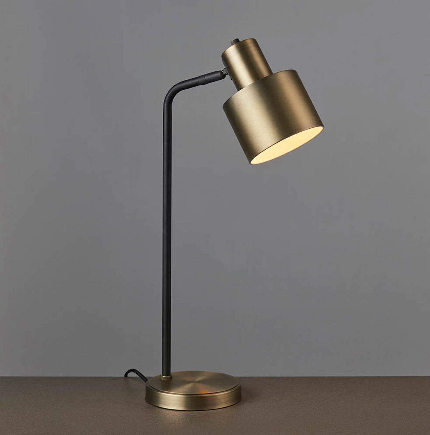 Antique Brass & Matt Black Table Lamp - ID 12142