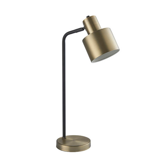 Antique Brass & Matt Black Table Lamp - ID 12142